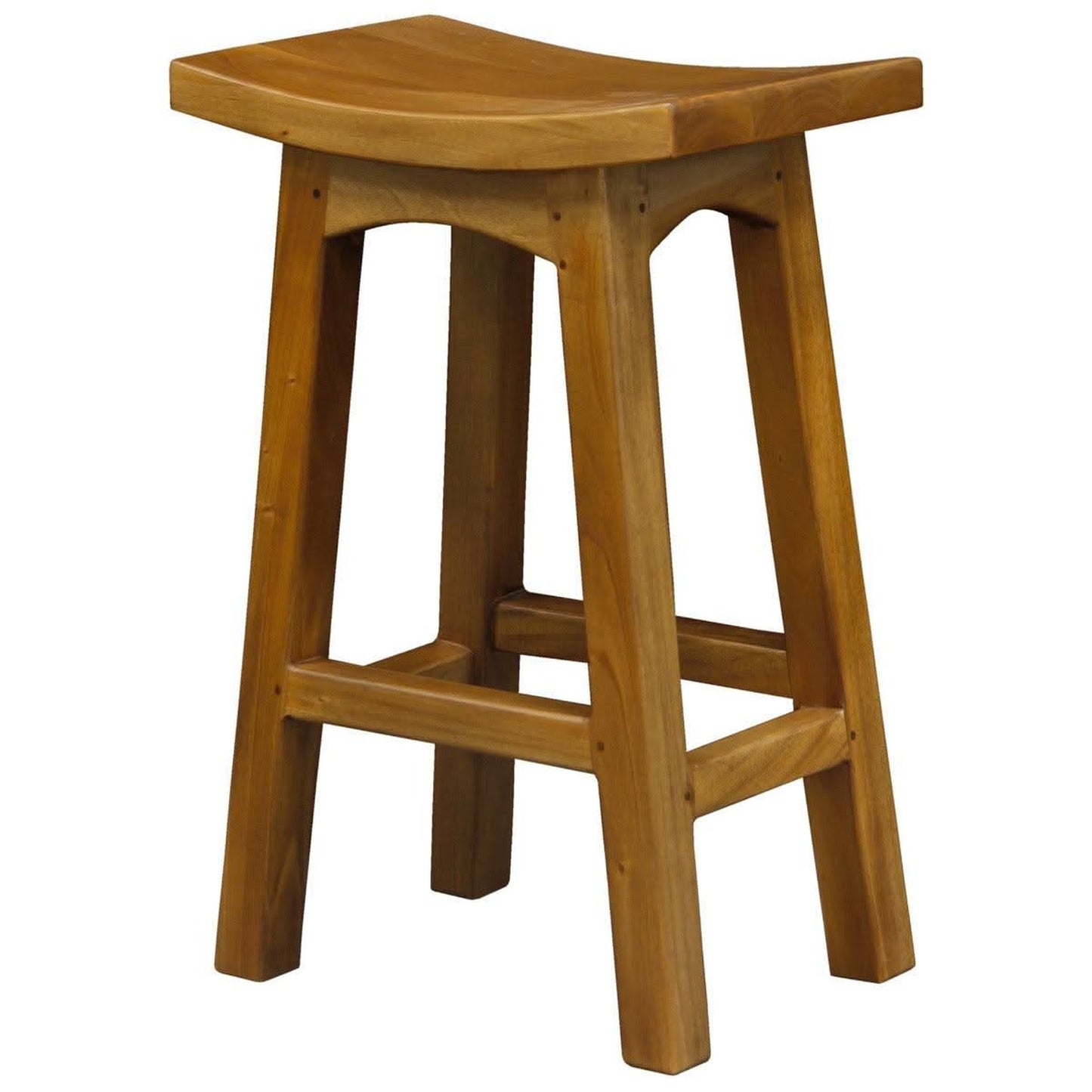 Lorian Solid Mahogany Kitchen / Bar Stool 67cm in Light Pecan - Chocolate Wood