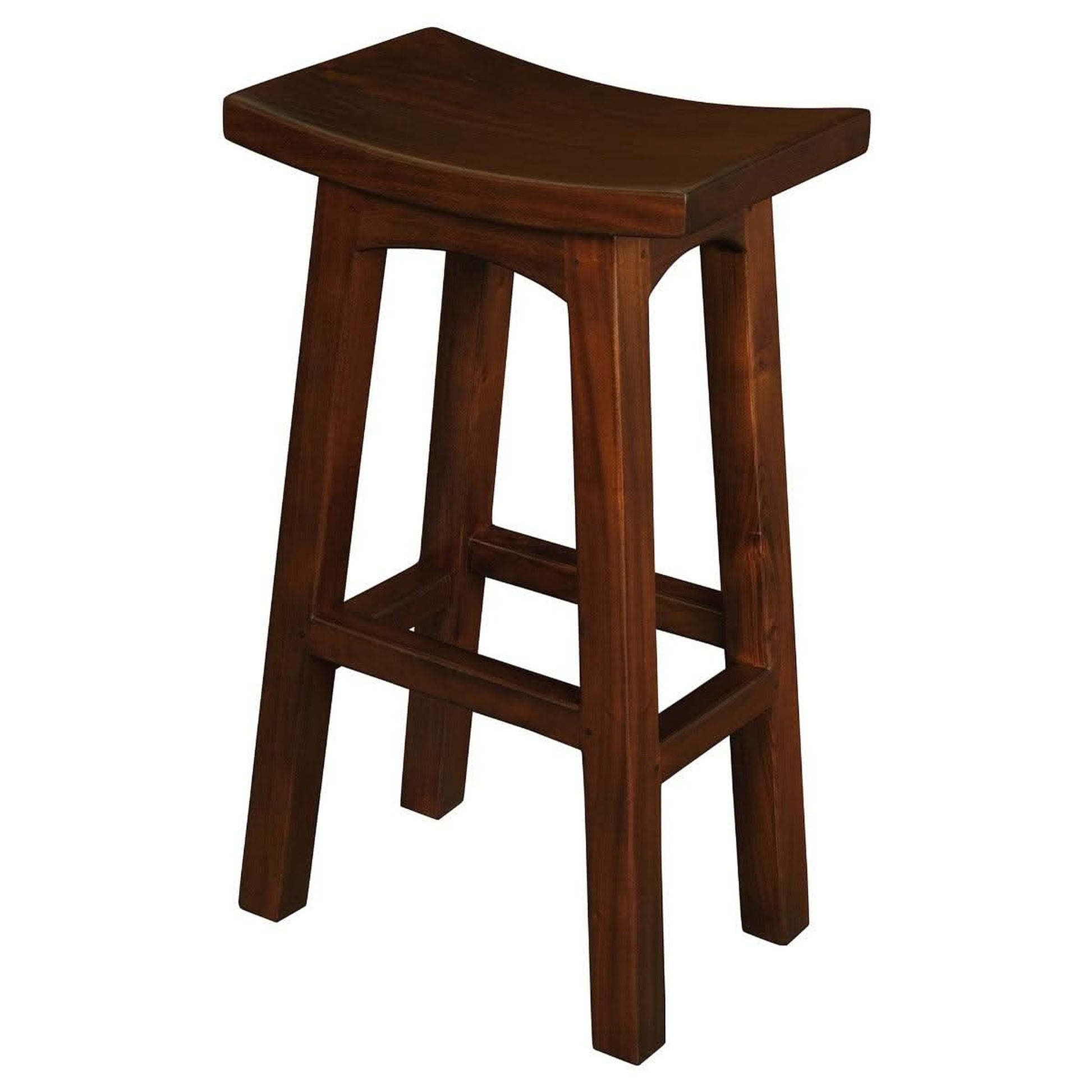 Lorian Solid Mahogany Kitchen / Bar Stool 77cm in Mahogany - Chocolate Wood