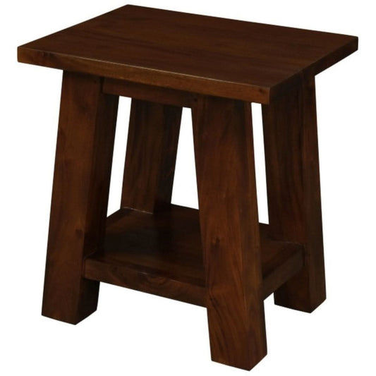 LORIAN SOLID MAHOGANY TIMBER LAMP TABLE - MAHOGANY