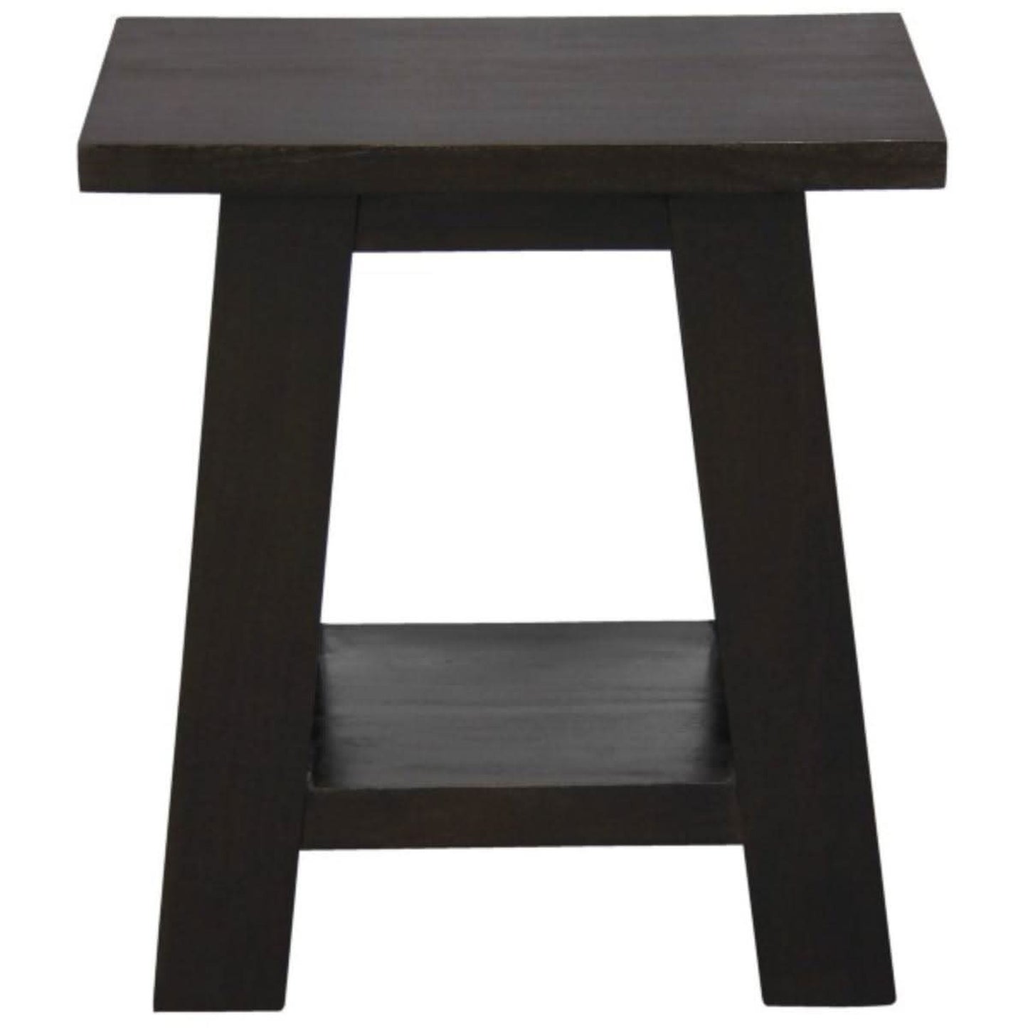 Lorian Solid Mahogany Lamp Table / Side Table in Chocolate - Chocolate Wood