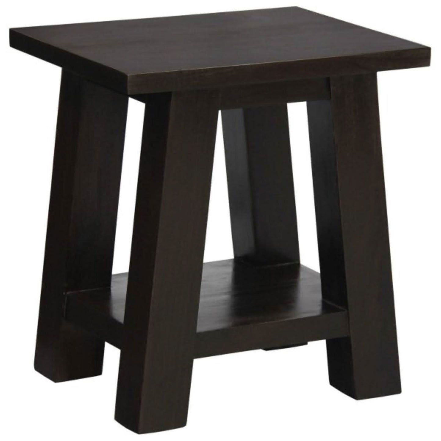 Lorian Solid Mahogany Lamp Table / Side Table in Chocolate - Chocolate Wood