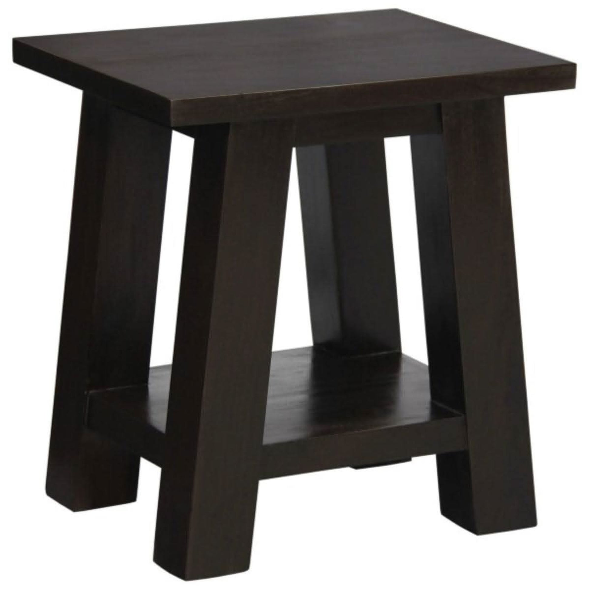 Lorian Solid Mahogany Lamp Table / Side Table in Chocolate - Chocolate Wood