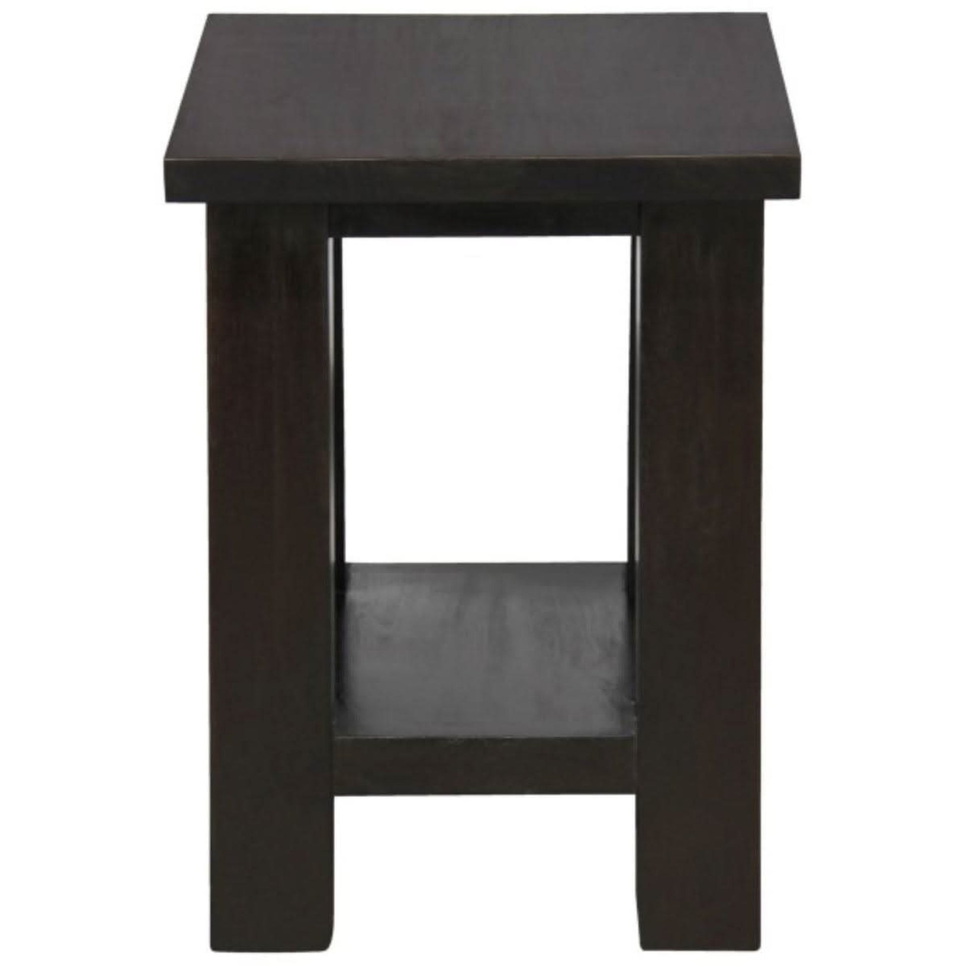 Lorian Solid Mahogany Lamp Table / Side Table in Chocolate - Chocolate Wood