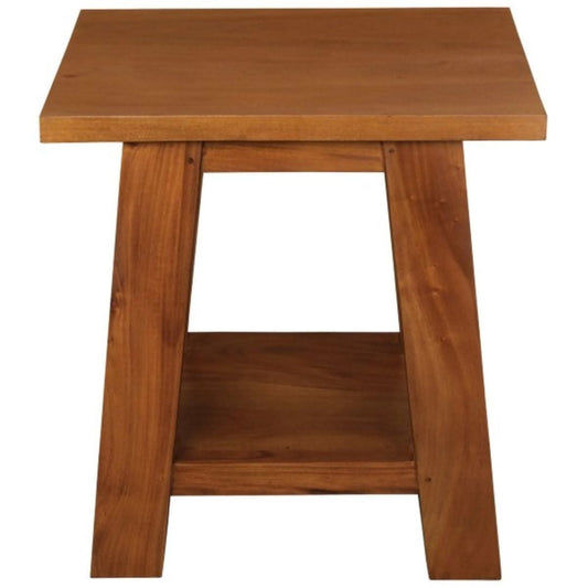 LORIAN SOLID MAHOGANY TIMBER LAMP TABLE/SIDE TABLE - LIGHT PECAN - MyChocolateWood