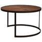 LORITA ROUND MANGO WOOD COFFEE TABLE/METAL BASE - FLOOR STOCK CLEARANCE - MyChocolateWood