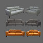 Louanne 3-Seater & 2-Seater Real Leather Sofa Set in Gunmetal - Chocolate Wood