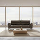 LOUANNE 3-SEATER REAL LEATHER SOFA SETTEE COUCH GUNMETAL - MyChocolateWood