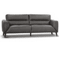 LOUANNE 3-SEATER REAL LEATHER SOFA SETTEE COUCH GUNMETAL - MyChocolateWood