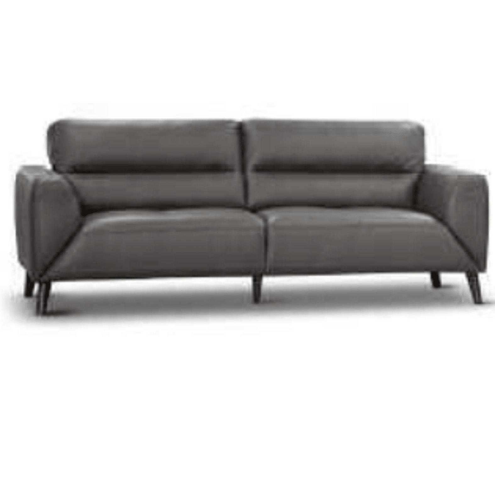 LOUANNE 3-SEATER REAL LEATHER SOFA SETTEE COUCH GUNMETAL - MyChocolateWood