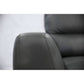 LOUANNE 3-SEATER REAL LEATHER SOFA SETTEE COUCH GUNMETAL - MyChocolateWood