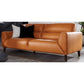 LOUANNE 3-SEATER REAL LEATHER SOFA SETTEE COUCH TANGERINE - MyChocolateWood
