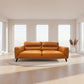 LOUANNE 3-SEATER REAL LEATHER SOFA SETTEE COUCH TANGERINE - MyChocolateWood