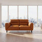 LOUANNE REAL LEATHER 2-SEATER SOFA SETTEE COUCH TANGERINE - MyChocolateWood