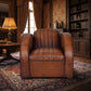 LOUIS AGED LEATHER ARMCHAIR IN CARAMEL - MyChocolateWood