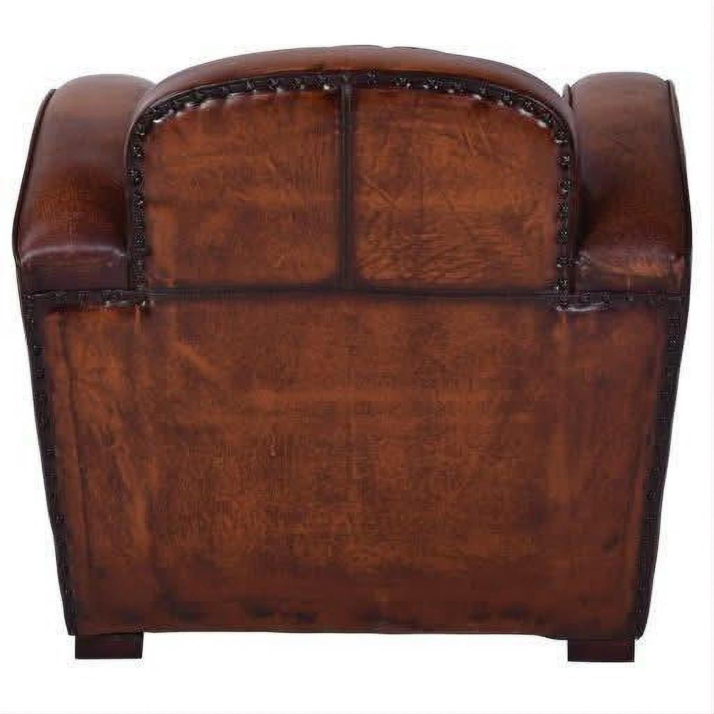 LOUIS AGED LEATHER ARMCHAIR IN CARAMEL