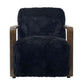 LOUISE FAUX SHEEPSKIN/ASH WOOD ARMCHAIR/LOUNGE CHAIR IN ONYX - MyChocolateWood
