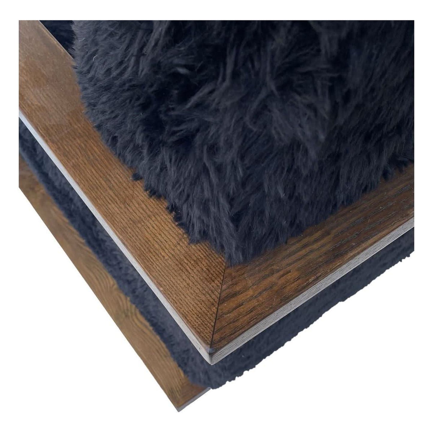 LOUISE FAUX SHEEPSKIN/ASH WOOD ARMCHAIR/LOUNGE CHAIR IN ONYX
