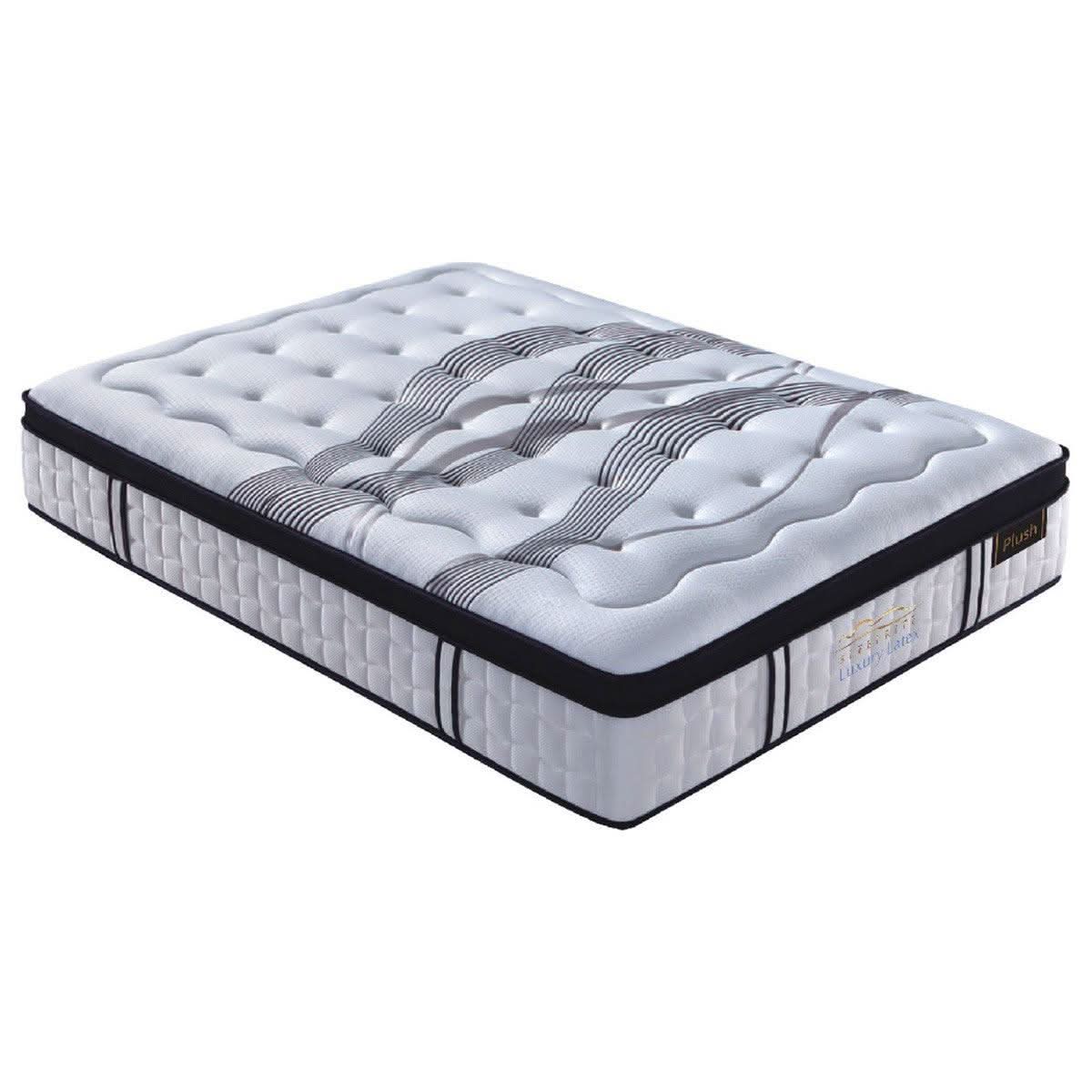 Loxury Latex Pocket Spring Plush Mattress with Pillow Top, Queen - MyChocolateWood