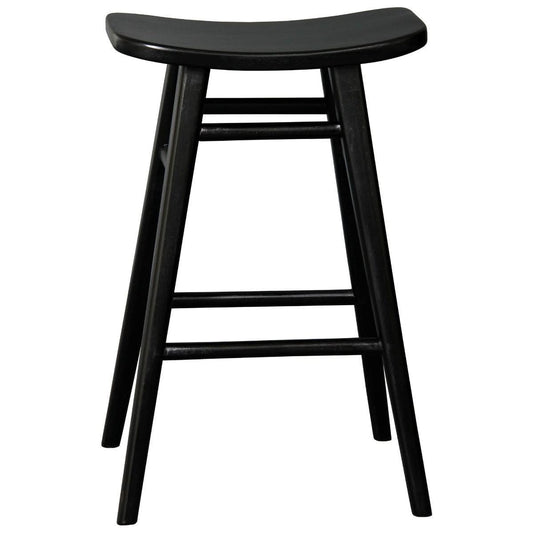 LUCAS SOLID MAHOGANY COUNTER STOOL BLACK - MyChocolateWood