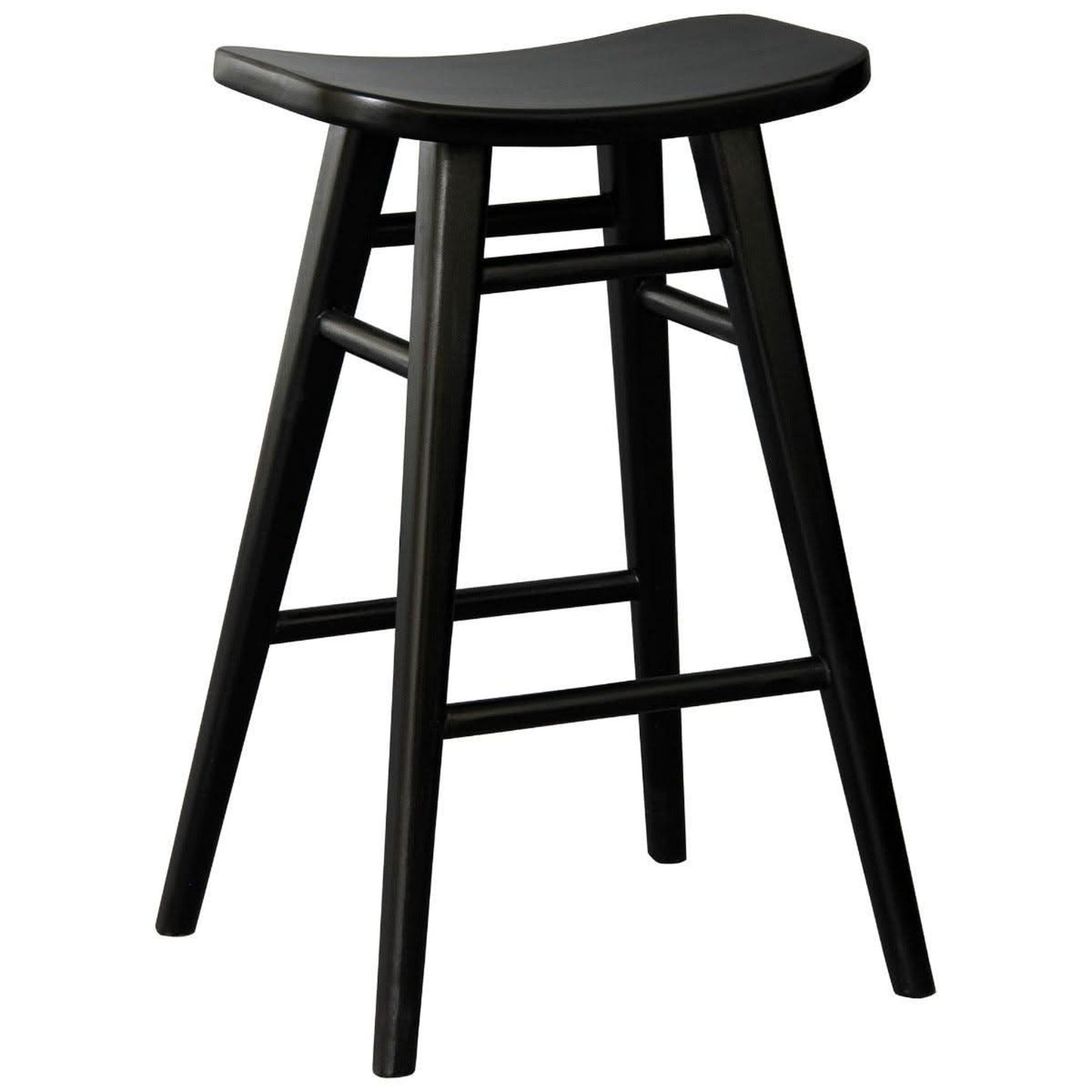 Lucas Solid Mahogany Counter Stool in Black - Chocolate Wood