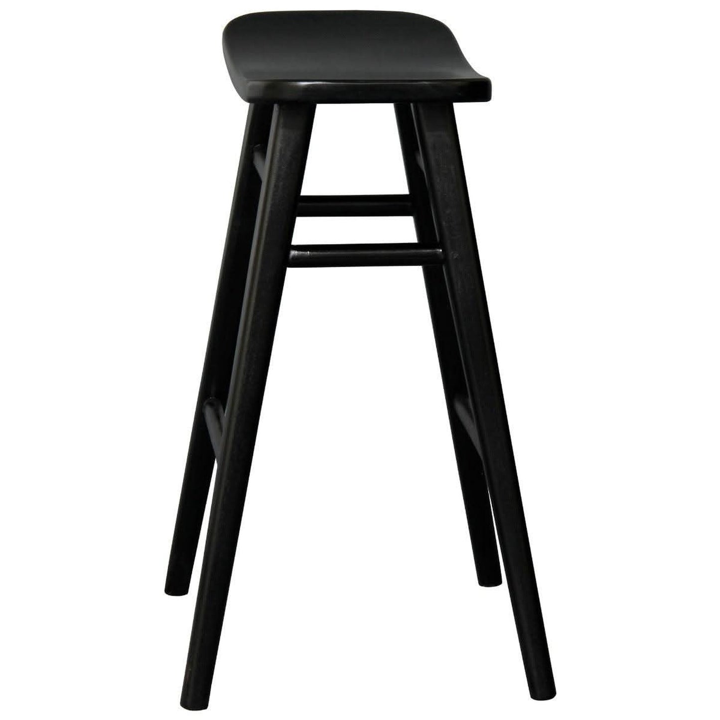 Lucas Solid Mahogany Counter Stool in Black - Chocolate Wood