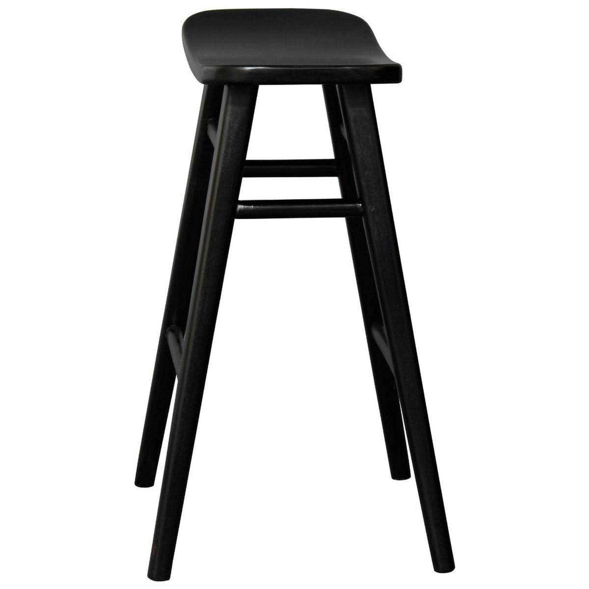Lucas Solid Mahogany Counter Stool in Black - Chocolate Wood