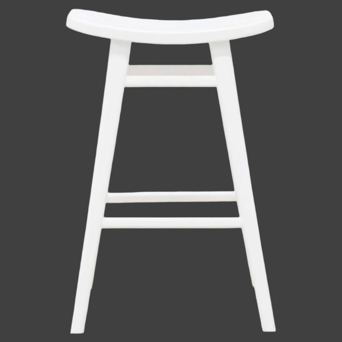 Lucas Solid Mahogany Counter Stool in White - Chocolate Wood
