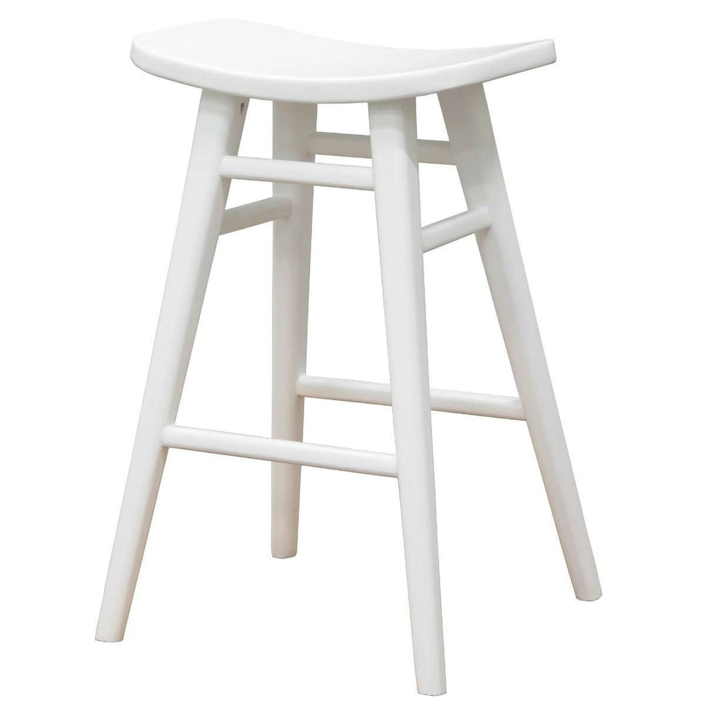 Lucas Solid Mahogany Counter Stool in White - Chocolate Wood