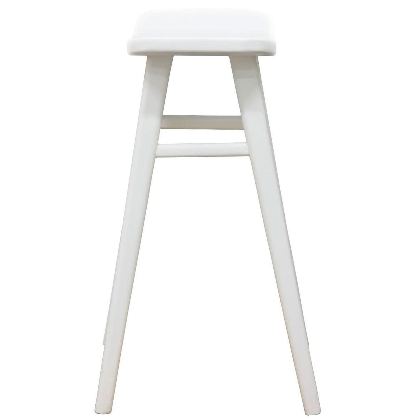 Lucas Solid Mahogany Counter Stool in White - Chocolate Wood