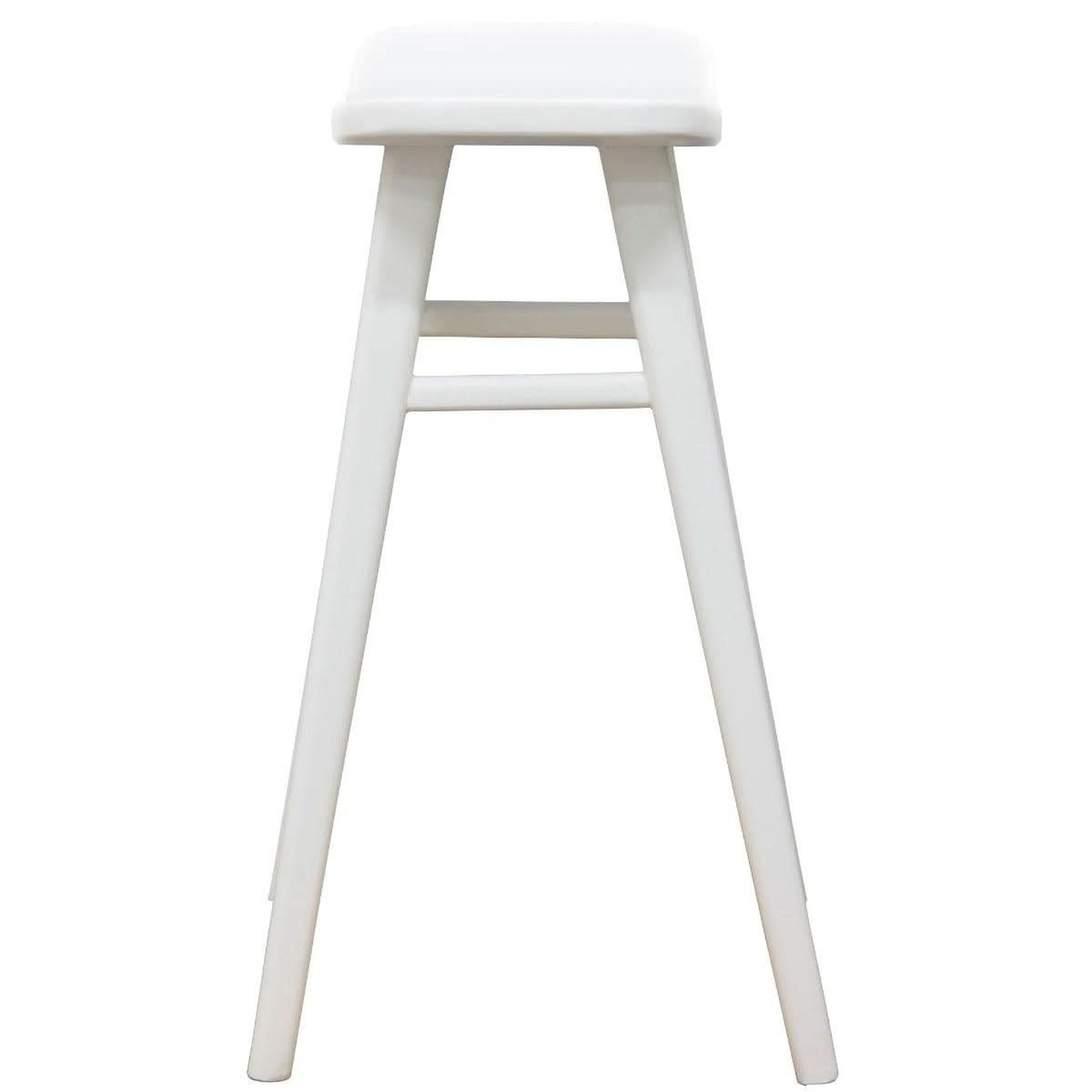 Lucas Solid Mahogany Counter Stool in White - Chocolate Wood