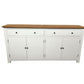 Lucia Hamptons Buffet / Sideboard 180cm with Oak Top & White Base - Chocolate Wood
