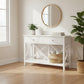 LUGANO HAMPTONS STYLE ACACIA 2-DRAWER CONSOLE TABLE/HALL TABLE WHITE - MyChocolateWood