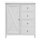 LUGANO HAMPTONS STYLE ACACIA 4-DRAWER 1 TIMBER DOOR TALLBOY CHEST OF 4 DRAWERS WHITE - MyChocolateWood