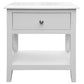 LUGANO HAMPTONS STYLE ACACIA BEDSIDE TABLE 1 DRAWER WHITE - MyChocolateWood