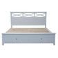 LUGANO HAMPTONS STYLE ACACIA DOUBLE BED WITH 2-DRAWER STORAGE WHITE - MyChocolateWood