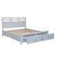 LUGANO HAMPTONS STYLE ACACIA DOUBLE BED WITH 2-DRAWER STORAGE WHITE - MyChocolateWood