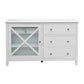 LUGANO HAMPTONS STYLE ACACIA DRESSER 4 DRAWERS/1 GLASS DOOR WHITE - MyChocolateWood