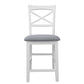 LUGANO HAMPTONS STYLE ACACIA FABRIC NEW BAR CHAIR BAR STOOL W:48XD:55XH107CM - MyChocolateWood