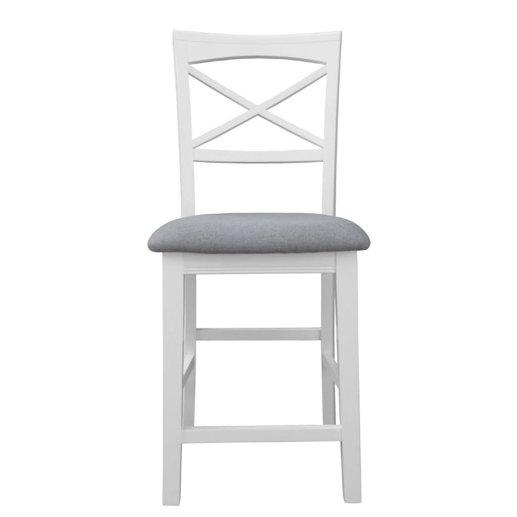 LUGANO HAMPTONS STYLE ACACIA FABRIC NEW BAR CHAIR BAR STOOL W:48XD:55XH107CM - MyChocolateWood