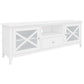 Lugano Hamptons Style Acacia TV Unit 210cm in White - Chocolate Wood