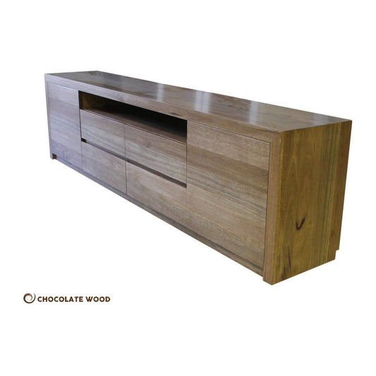 LUNA TASSIE OAK TV /ENTERTAINMENT UNIT WITH 2 DOORS & 4 DRAWERS