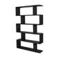 Luzu Solid Mango Wood Bookcase 120 x 28 x 185cm in Black - Chocolate Wood