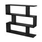 Luzu Solid Mango Wood Open Bookcase 120 x 28 x 112cm in Black - Chocolate Wood