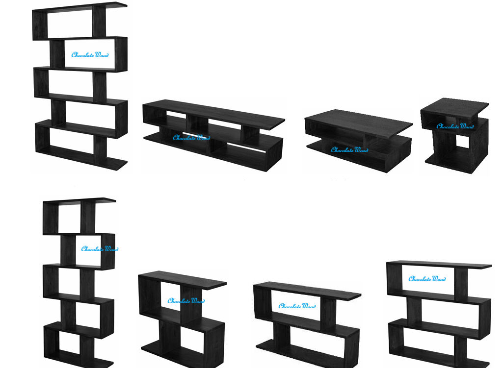 LUZU SOLID MANGO WOOD OPEN BOOKCASE/BOOKSHELF BLACK 80X28X75.5 CM (Copy) - MyChocolateWood