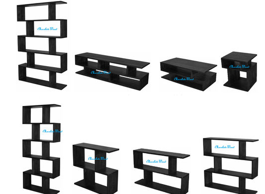 LUZU SOLID MANGO WOOD OPEN BOOKCASE/BOOKSHELF BLACK 80X28X75.5 CM (Copy) - MyChocolateWood