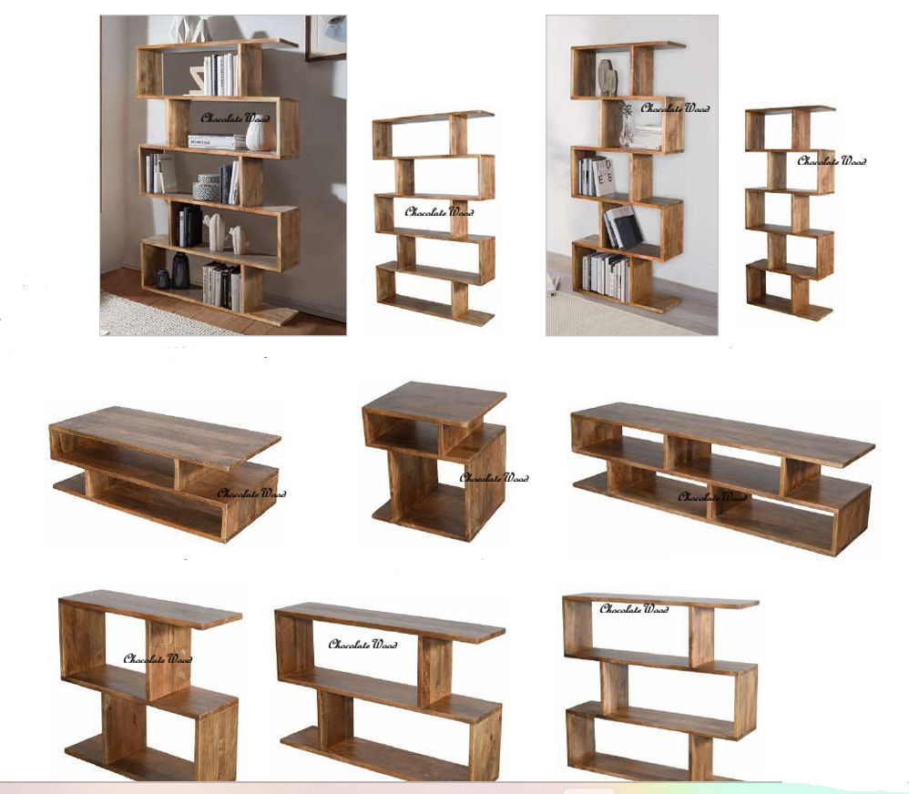 LUZU SOLID MANGO WOOD OPEN BOOKCASE/BOOKSHELF BLACK 80X28X75.5 CM (Copy) - MyChocolateWood