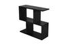 MyChocolateWood LUZU solid mango wood open bookcase in black, 80x28x75.5 cm, featuring multiple shelves for storage.