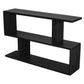 Luzu Solid Mango Wood Open Bookcase 120 x 28 x 75.5cm in Black - Chocolate Wood