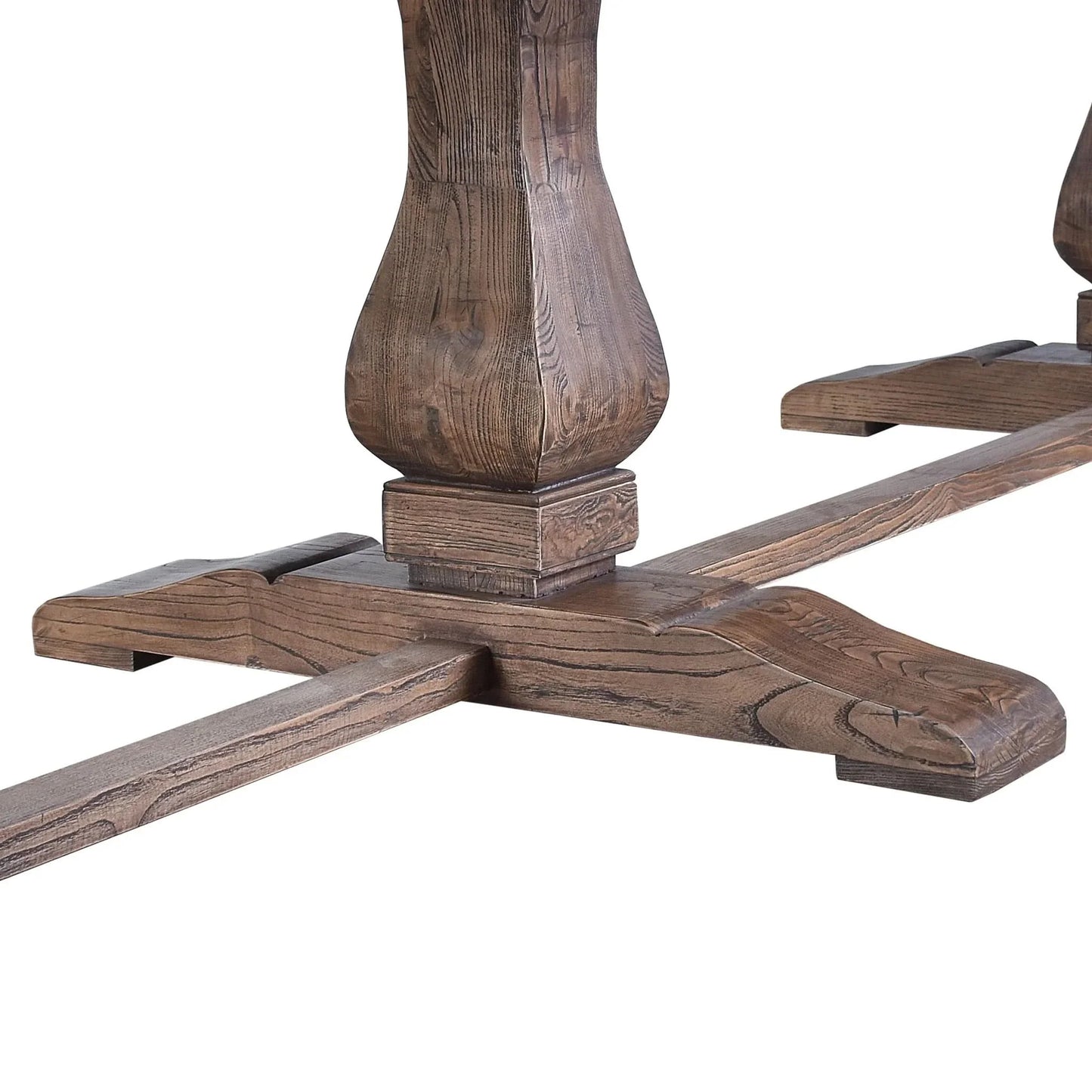 Maddox Reclaimed Elm Dining Table 350cm in Natural - Chocolate Wood
