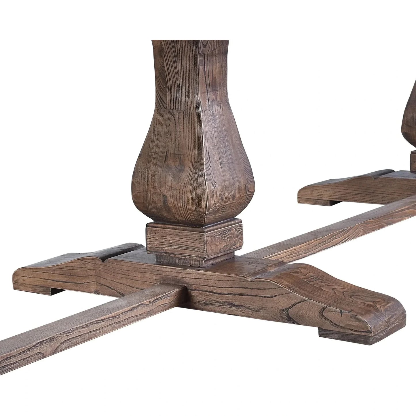 Maddox Reclaimed Elm Dining Table 350cm in Natural - Chocolate Wood
